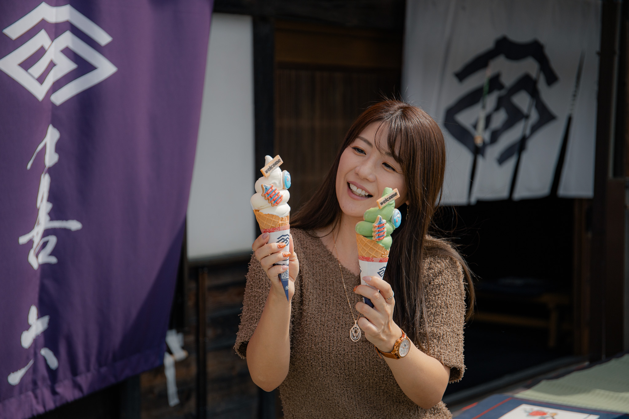 古民家喫茶（ソフトクリーム、どら焼き、富士桜ポークカツサンド）